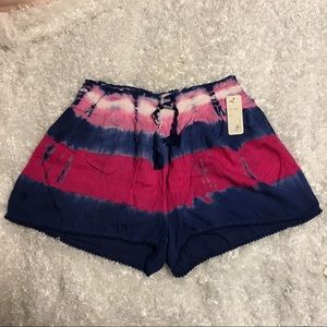 🍍NWT. Japna TieDye Shorts With Tassle Hem. ⭐️